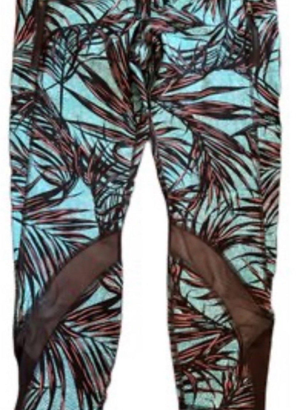 Lululemon size 12 Cropped Leggings tropical palm print mesh
